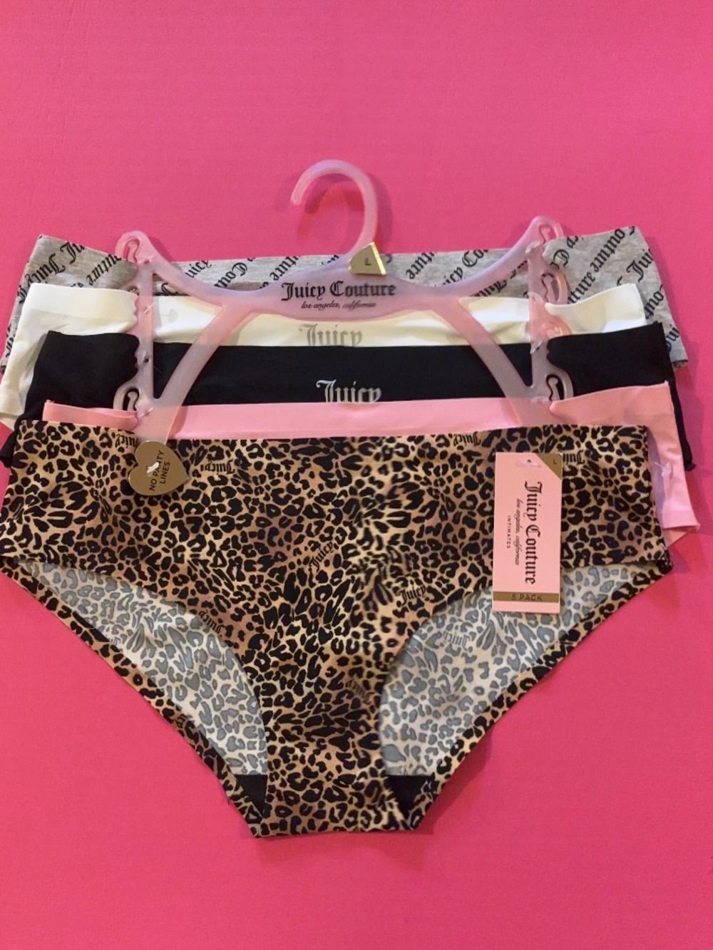Juicy Couture no Panty Line Underwear 5 Pack Multi Color